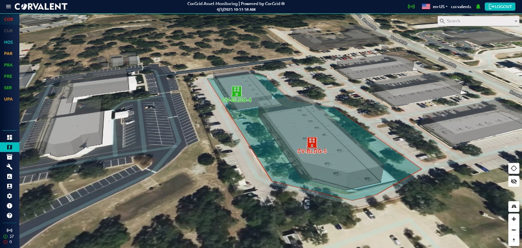 Mapa de Ativos 3D - CorGrid Asset Monitoring